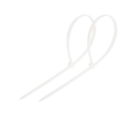 Хомут-стяжка кабельная нейлоновая REXANT 200 x4,8мм, белая, упаковка 100 шт.