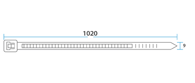 Хомут-стяжка кабельная нейлоновая REXANT 1020 x9,0мм, черная, упаковка 100 шт. фото