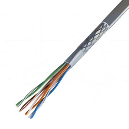 REXANT Кабель витая пара SF/UTP, категория 5e, PVC, 4PR, 24AWG, внутренний, многожильный, серый, 305