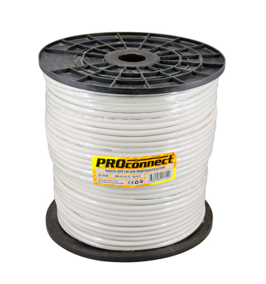 Кабель КВК-В-2+2x0,75 мм² (Cu/CCA) (96) белый (бухта 200 м) PROconnect фото