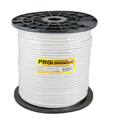Кабель КВК-В-2+2x0,50 мм² (Cu/CCA) (96) белый (бухта 200 м) PROconnect фото