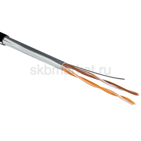 REXANT Кабель витая пара F/UTP, категория 5e, PE, 2PR, 24AWG, внешний, черный, 305 м