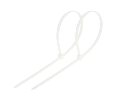 Хомут-стяжка кабельная нейлоновая REXANT 200 x7,6мм, белая, упаковка 100 шт.