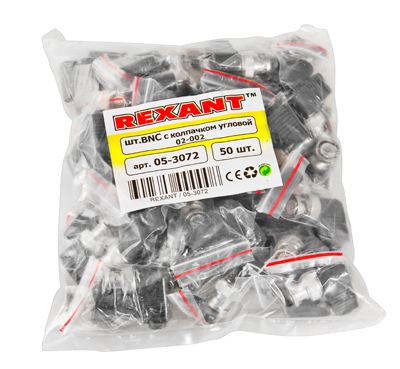 разъем штекер bnc под винт с колпачком угловой  rexant Разъем штекер BNC под винт с колпачком угловой  REXANT фото