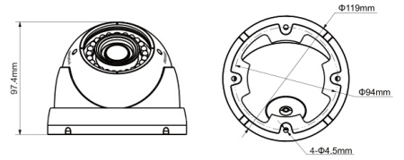 Камера HDCVI уличная 720P DAHUA HAC-HDW1100RP (2,7-12 мм)