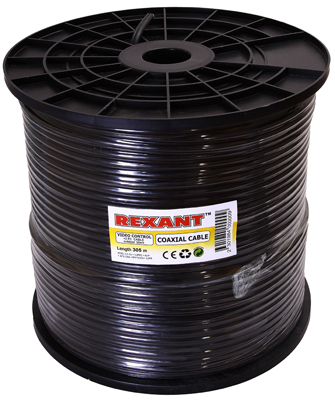 Кабель ККСВ-П+2х0,5 мм (бухта 305 м) черный REXANT фото