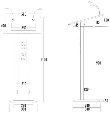 ITC T-6236 Трибуна с проводным микрофоном ITC T-6236 Трибуна с проводным микрофоном