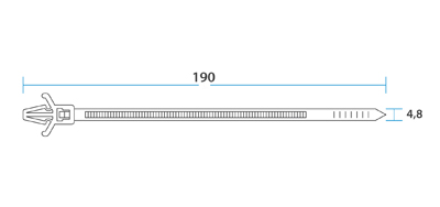 Хомут-стяжка нейлоновая с крепежным пистоном REXANT 190x4,8 мм, ø 3,2 мм, белая, упаковка 100 шт. фото