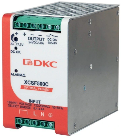 Источник питания однофазный, 500Вт, 10А, 48В (XCSF500D) Источник питания однофазный, 500Вт, 10А, 48В (XCSF500D)