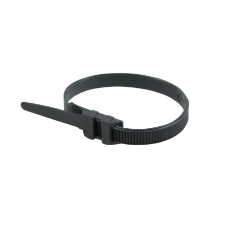 Хомут-стяжка нейлоновая усиленная с двойным горизонтальным замком REXANT 260x9,0 мм, черная, упаковк Хомут-стяжка нейлоновая усиленная с двойным горизонтальным замком REXANT 260x9,0 мм, черная, упаковк