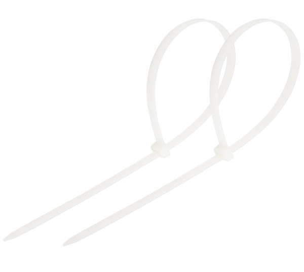 Хомут-стяжка кабельная нейлоновая REXANT 400 x7,6мм, белая, упаковка 100 шт. фото