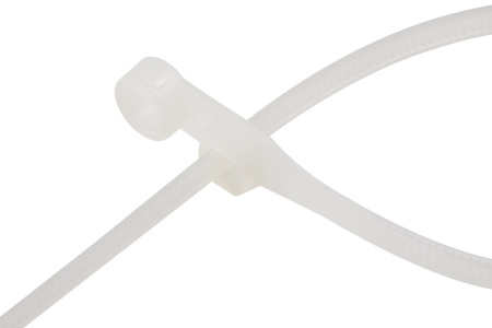 Хомут-стяжка нейлоновая под винт REXANT 200x4,3 мм, белая, упаковка 100 шт.