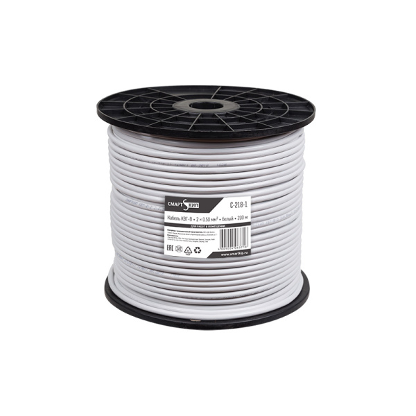 Кабель КВТ-П-2+2x0,50 мм², черный (бухта 200 м) СМАРТКИП фото