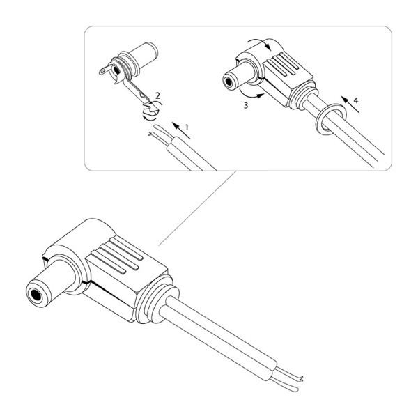 Разъем питания штекер 2.1х5.5x10 мм угловой REXANT фото
