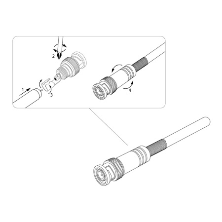 Разъем штекер BNC под винт с пружиной металл REXANT