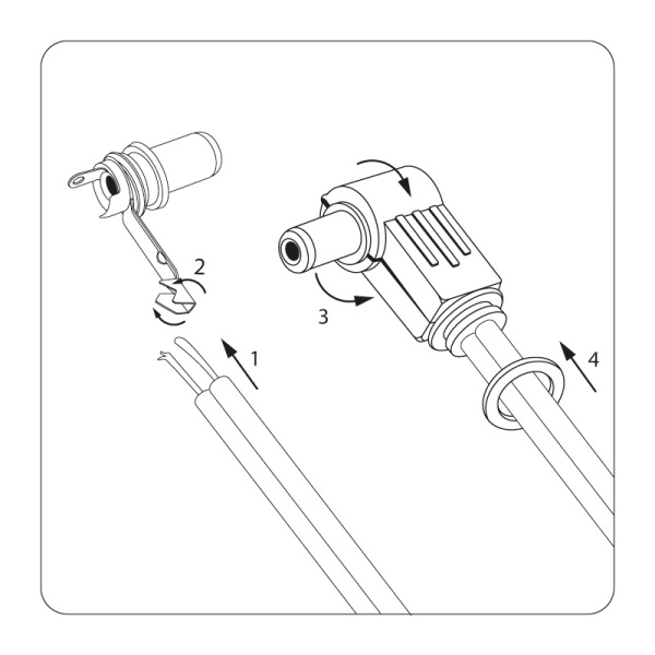 Разъем питания штекер 2,5х5,5x10 мм угловой REXANT фото