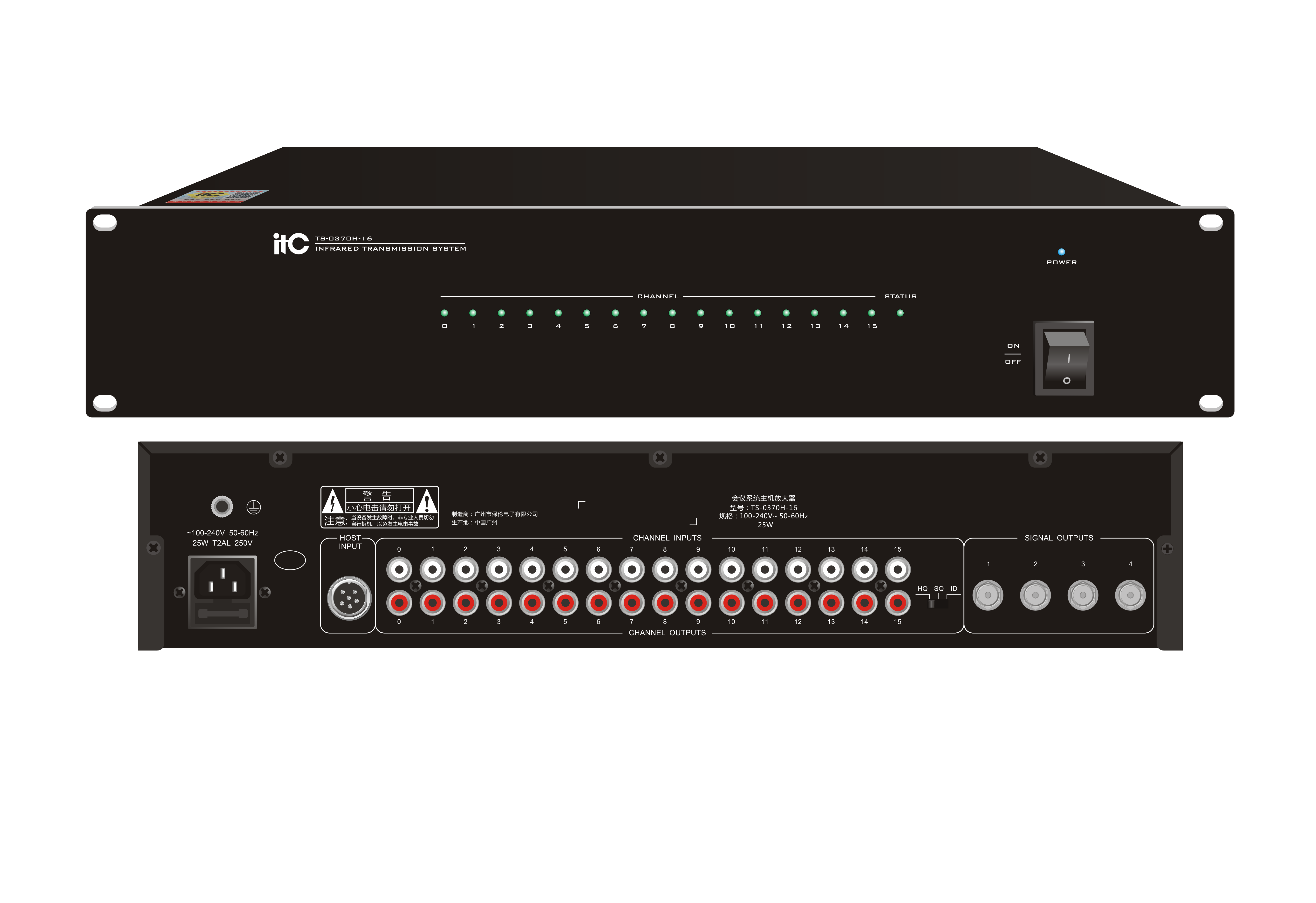 itc ts-0370h-16 контроллер синхроперевода 16 каналов ITC TS-0370H-16 Контроллер синхроперевода 16 каналов фото
