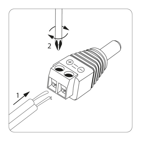 Разъем питания штекер 2.1х5.5 с клеммной колодкой (блистер) REXANT
