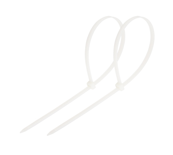 Хомут-стяжка кабельная нейлоновая REXANT 200 x7,6мм, белая, упаковка 100 шт. фото