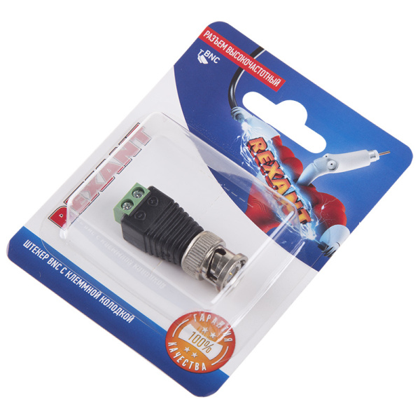 Разъем высокочастотный на кабель, штекер BNC с клеммной колодкой, (1шт.)  REXANT фото