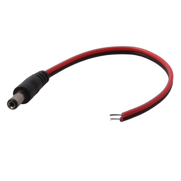 Разъем питание на кабель, штекер 2,1х5,5x10мм. с проводом 20 см., (1шт.)  REXANT фото