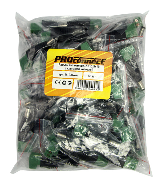 Разъем питания штекер 2.1х5.5 с клеммной колодкой PROCONNECT фото