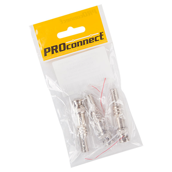 Разъем высокочастотный на кабель, штекер BNC под винт с пружиной, металл, (3шт.) (пакет) PROconnect фото