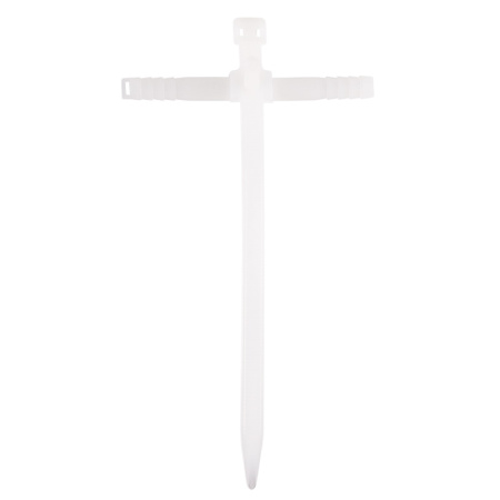 Хомут-стяжка нейлоновая с дюбелем REXANT 150x7,0 мм, ø 8,0 мм, белая, упаковка 50 шт.