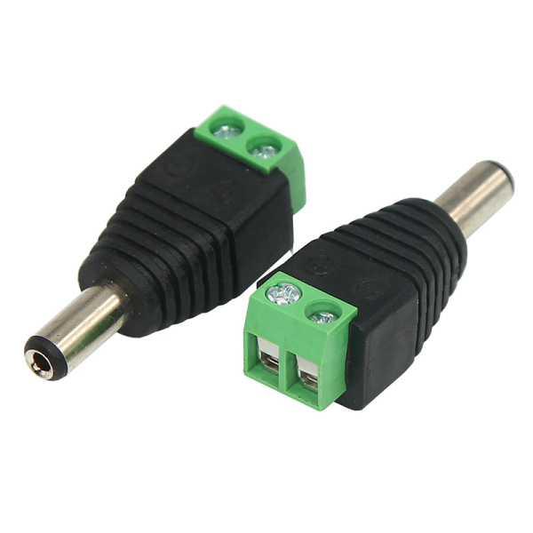 Разъем питание на кабель, штекер 2,1х5,5x10мм. с клеммной колодкой, (1шт.)  REXANT фото